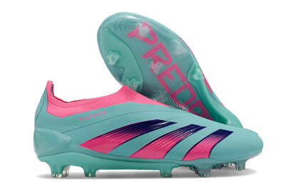 Adidas Predator+ 24 Elite Laceless FG Low-Tops Football Boots - Jade/Pink/Purple
