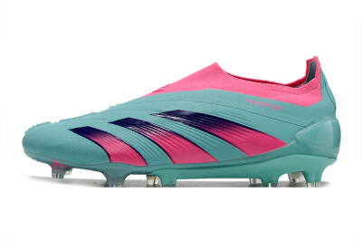 Adidas Predator+ 24 Elite Laceless FG Low-Tops Football Boots - Jade/Pink/Purple