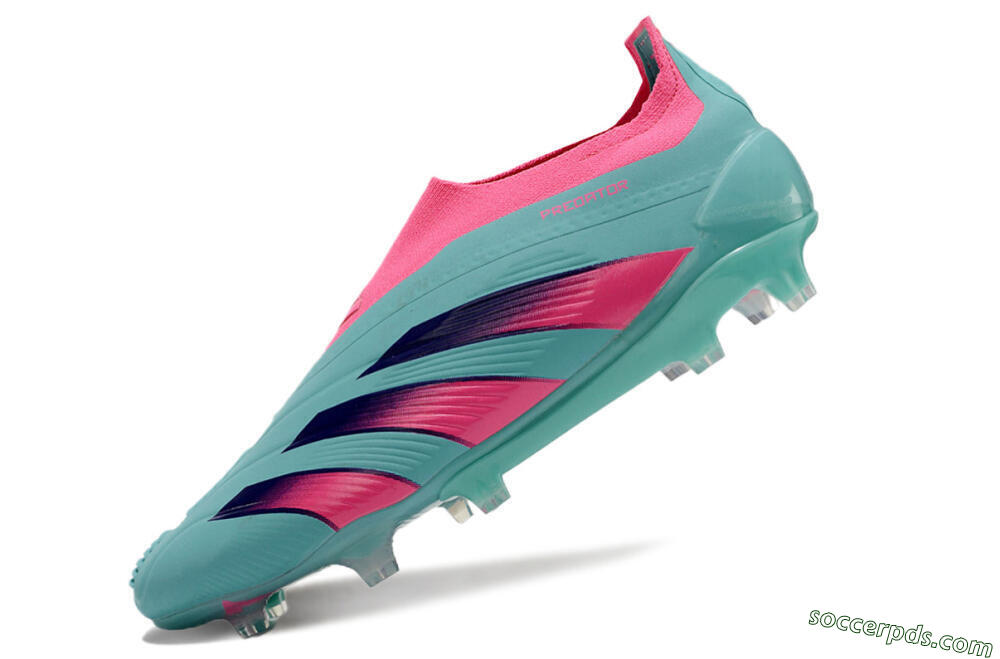 Adidas Predator+ 24 Elite Laceless FG Low-Tops Football Boots - Jade/Pink/Purple 5