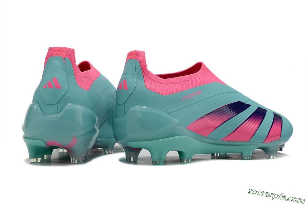Adidas Predator+ 24 Elite Laceless FG Low-Tops Football Boots - Jade/Pink/Purple 6
