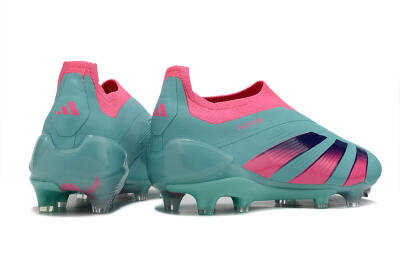 Adidas Predator+ 24 Elite Laceless FG Low-Tops Football Boots - Jade/Pink/Purple