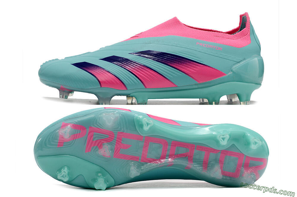 Adidas Predator+ 24 Elite Laceless FG Low-Tops Football Boots - Jade/Pink/Purple 0