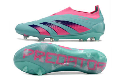 Adidas Predator+ 24 Elite Laceless FG Low-Tops Football Boots - Jade/Pink/Purple
