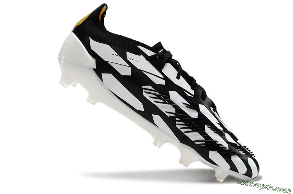 Adidas Predator 24 Elite FG Low-Tops Football Boots - White/Black/Gold 4