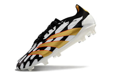 Adidas Predator 24 Elite FG Low-Tops Football Boots - White/Black/Gold