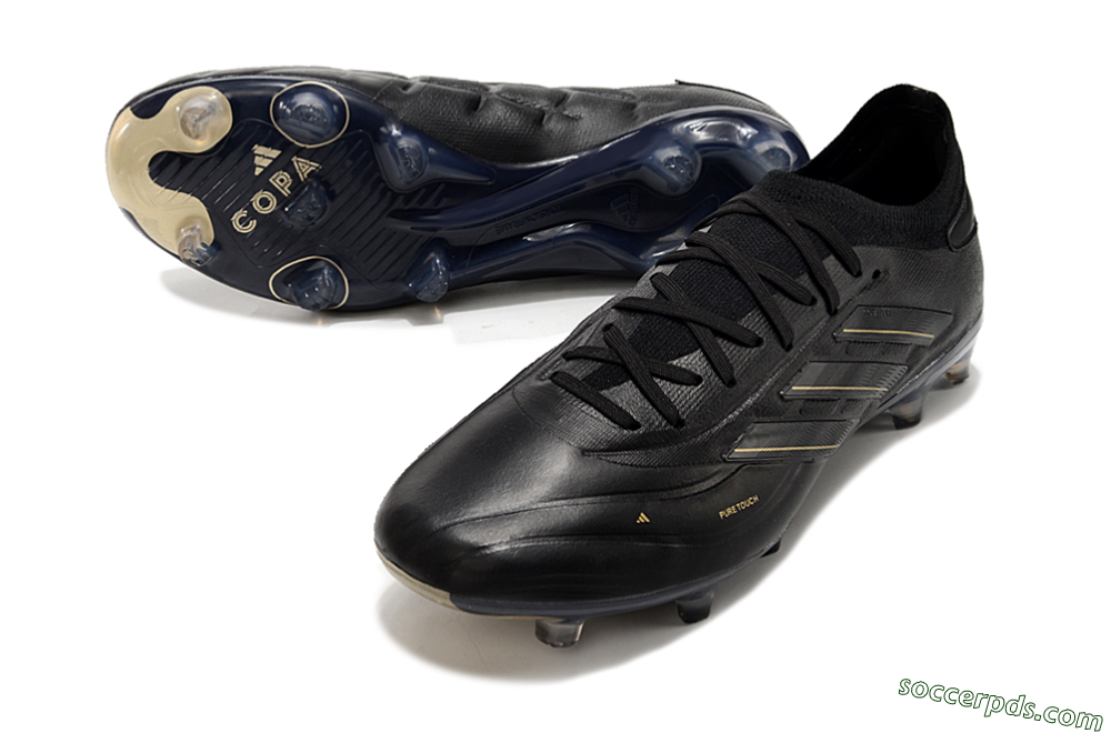 Adidas Copa Pure 2+ FG Low-Tops Football Boots - Black/Gold/Blue 3