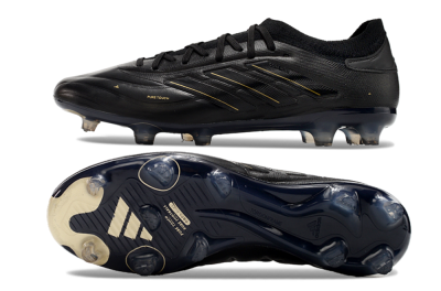 Adidas Copa Pure 2+ FG Low-Tops Football Boots - Black/Gold/Blue