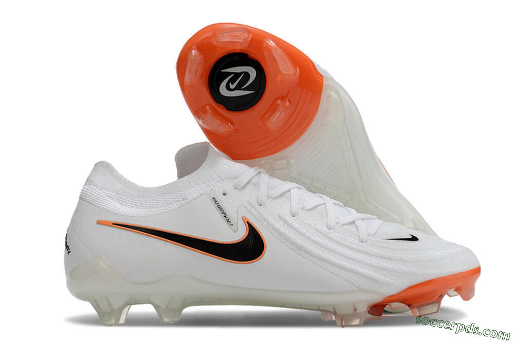 Nike Phantom Luna Elite NU FG Low-Tops Football Boots - White/Black/Orange 1