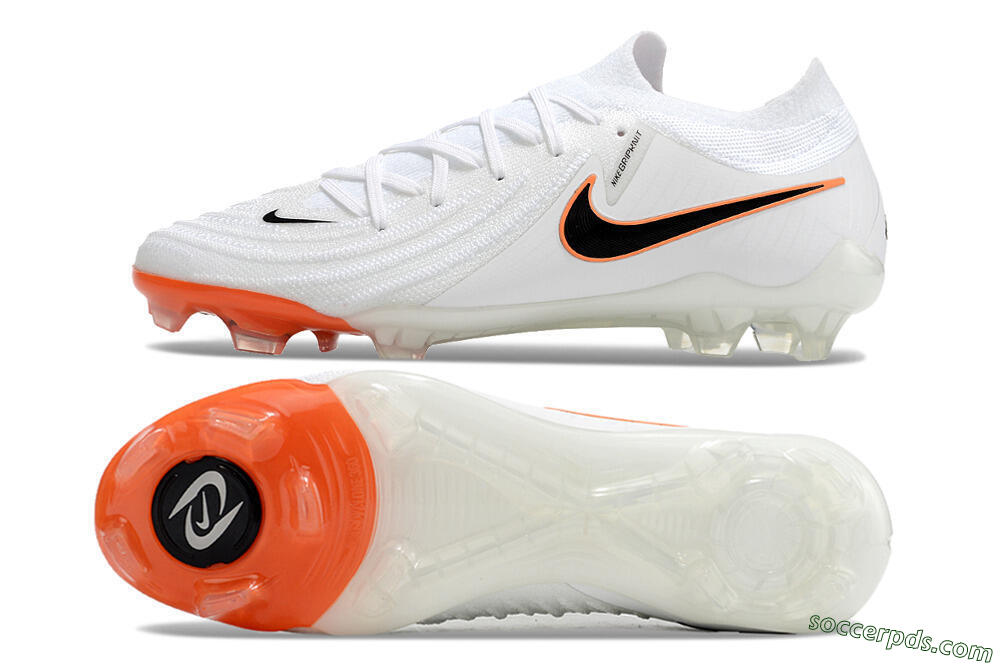 Nike Phantom Luna Elite NU FG Low-Tops Football Boots - White/Black/Orange 0