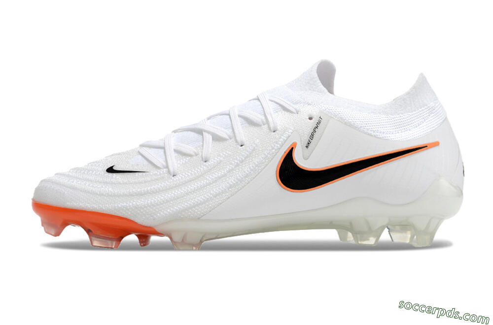Nike Phantom Luna Elite NU FG Low-Tops Football Boots - White/Black/Orange 2