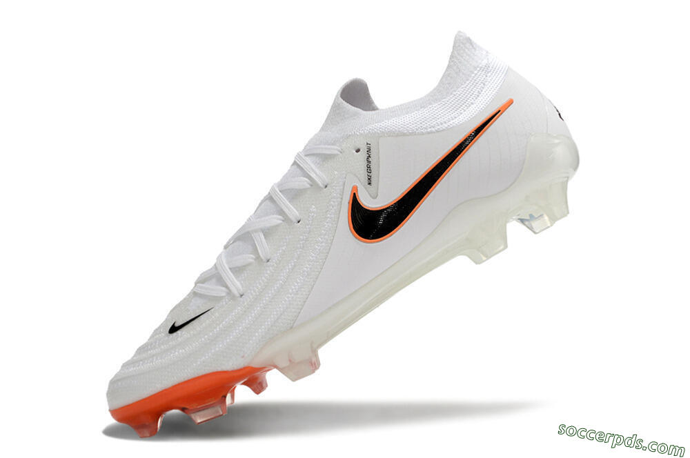 Nike Phantom Luna Elite NU FG Low-Tops Football Boots - White/Black/Orange 5