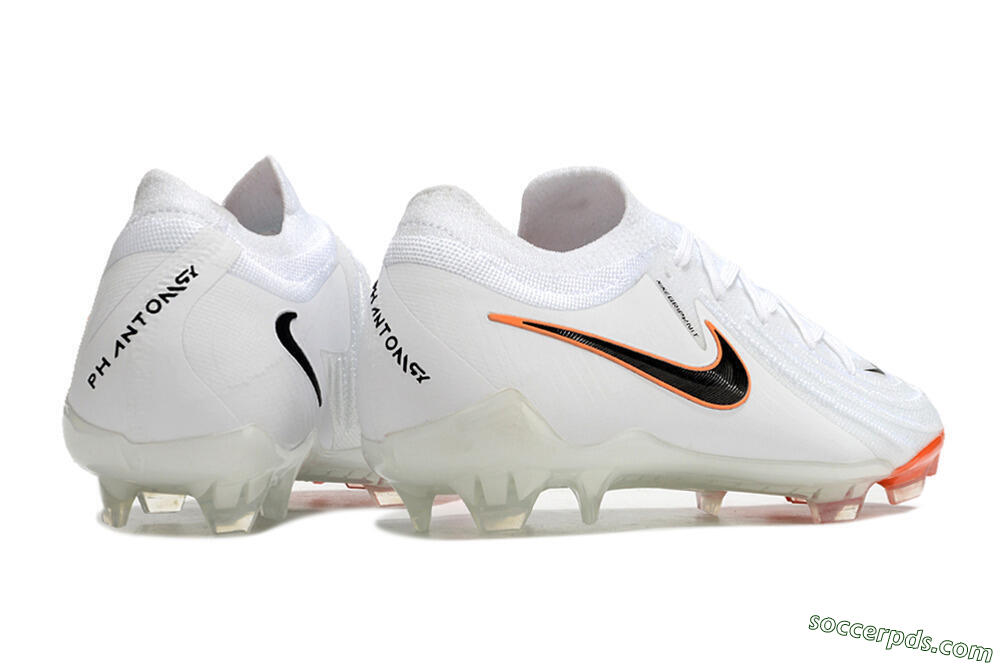 Nike Phantom Luna Elite NU FG Low-Tops Football Boots - White/Black/Orange 6