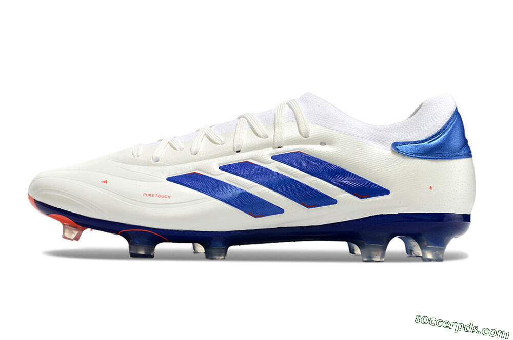 Adidas Copa Pure 2+ FG Low-Tops Football Boots - White/Blue/Red 2