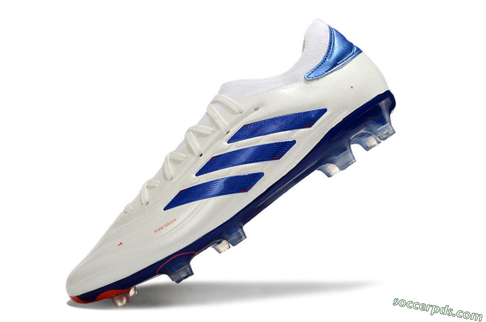 Adidas Copa Pure 2+ FG Low-Tops Football Boots - White/Blue/Red 5