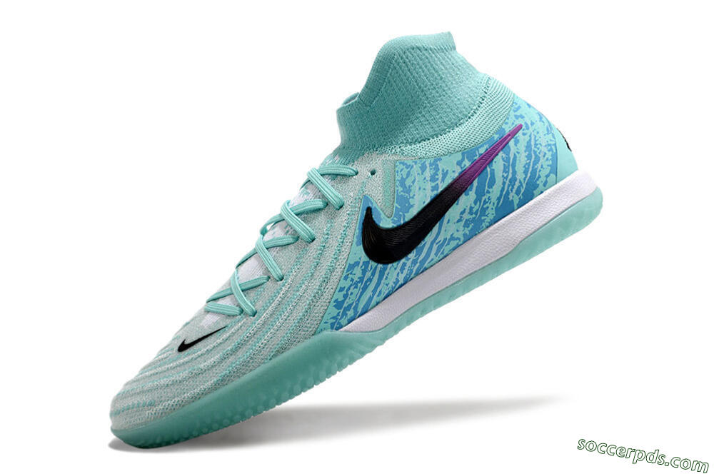 Nike Phantom Luna Elite NU IC High-Tops Football Shoes - Jade/Black/Purple 5
