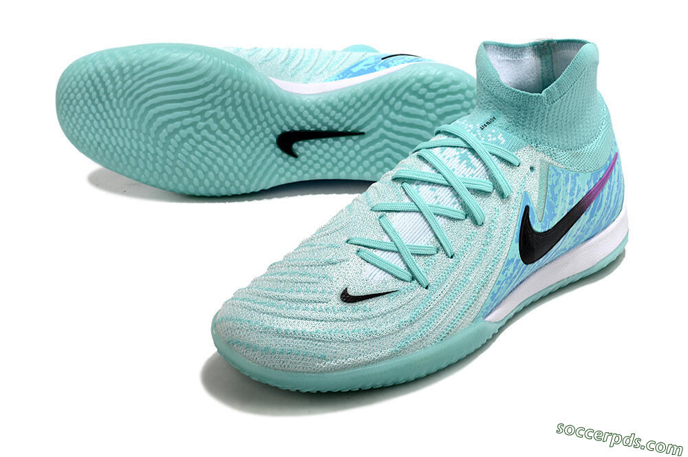 Nike Phantom Luna Elite NU IC High-Tops Football Shoes - Jade/Black/Purple 3