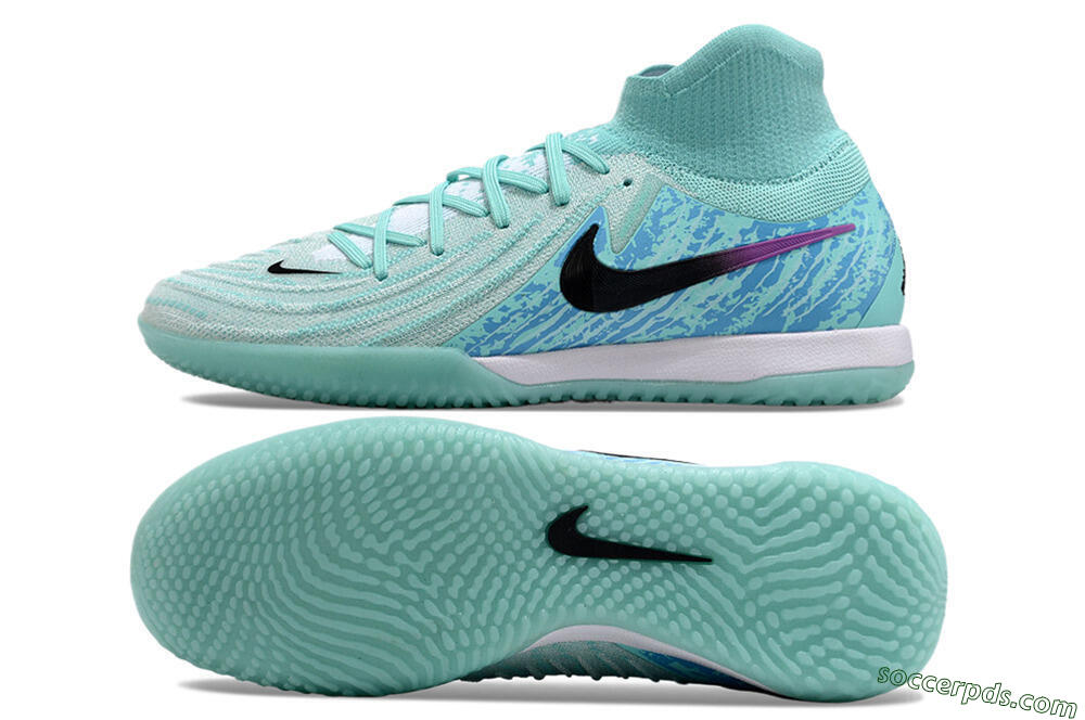 Nike Phantom Luna Elite NU IC High-Tops Football Shoes - Jade/Black/Purple 0