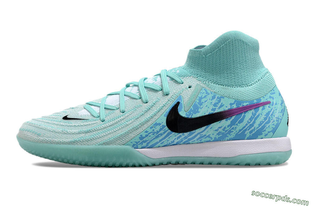 Nike Phantom Luna Elite NU IC High-Tops Football Shoes - Jade/Black/Purple 2