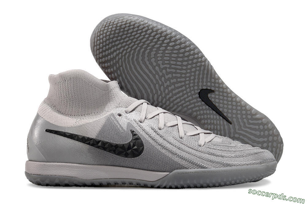 Nike Phantom Luna Elite NU IC High-Tops Football Shoes - Grey/Black/White 1