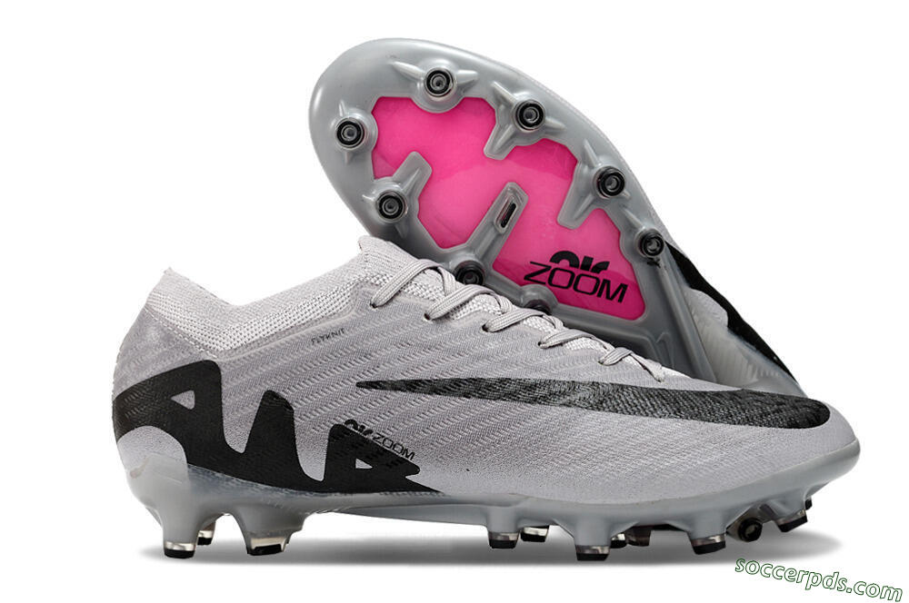 Nike Air Zoom Mercurial Vapor 15 Elite AG Low-Tops Football Boots - Grey/Black/Pink 1