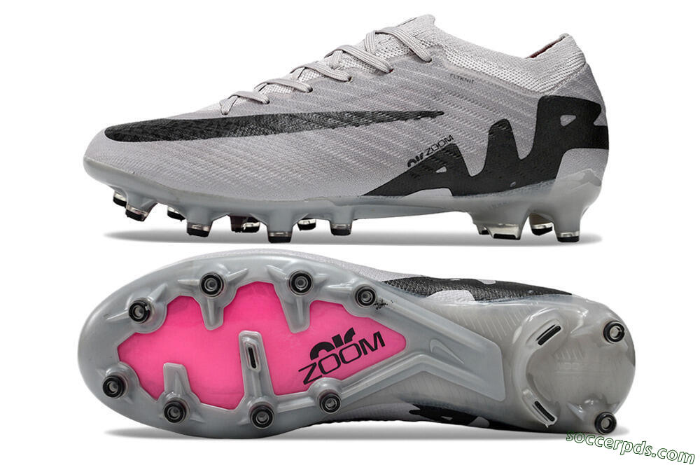 Nike Air Zoom Mercurial Vapor 15 Elite AG Low-Tops Football Boots - Grey/Black/Pink 0
