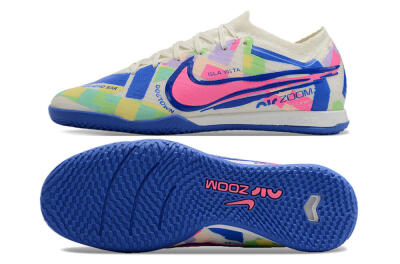 Nike Air Zoom Mercurial Vapor 15 Elite IC Low-Tops Football Shoes - White/Blue/Pink/Yellow