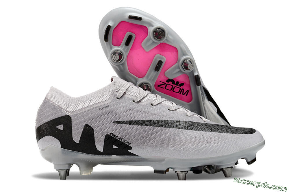 Nike Air Zoom Mercurial Vapor 15 Elite SG Low-Tops Football Boots - Grey/Black/Pink 1