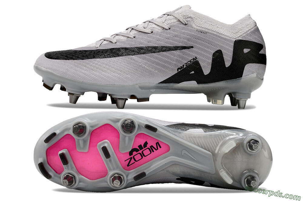 Nike Air Zoom Mercurial Vapor 15 Elite SG Low-Tops Football Boots - Grey/Black/Pink 0