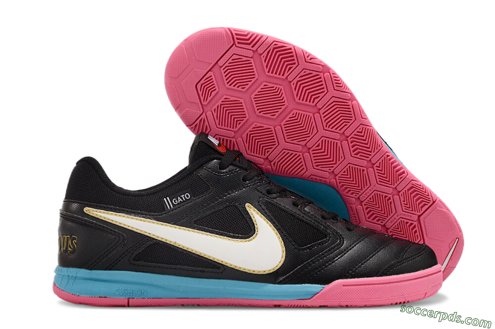 Supre x Nike SB Gato IC Low-Tops Football Shoes - Black/White/Blue/Pink 1