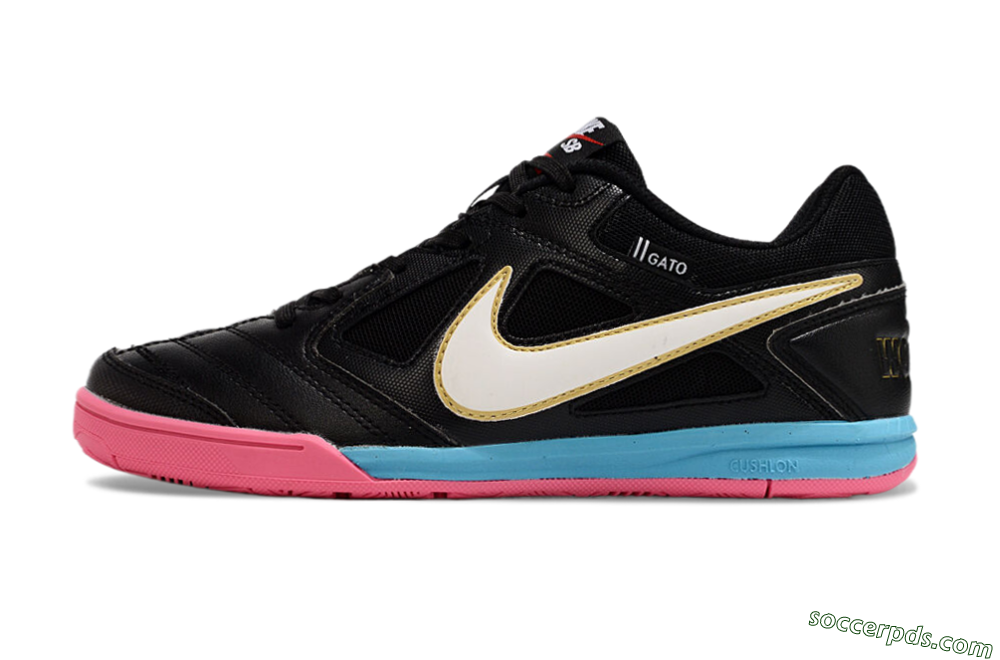 Supre x Nike SB Gato IC Low-Tops Football Shoes - Black/White/Blue/Pink 2