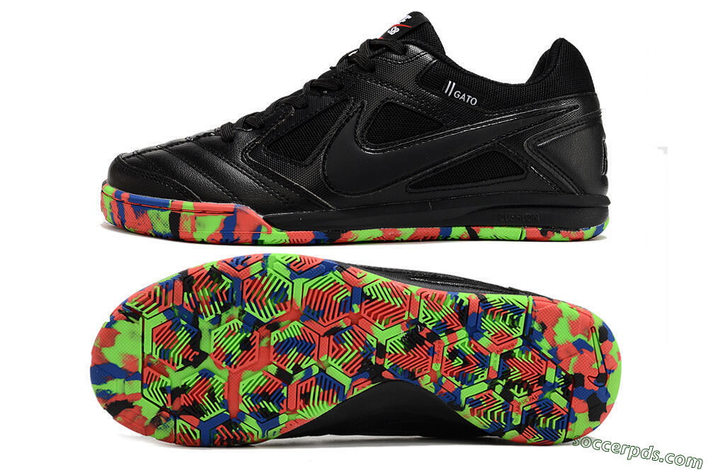 Supre x Nike SB Gato IC Low-Tops Football Shoes - Black/Red/Blue 0