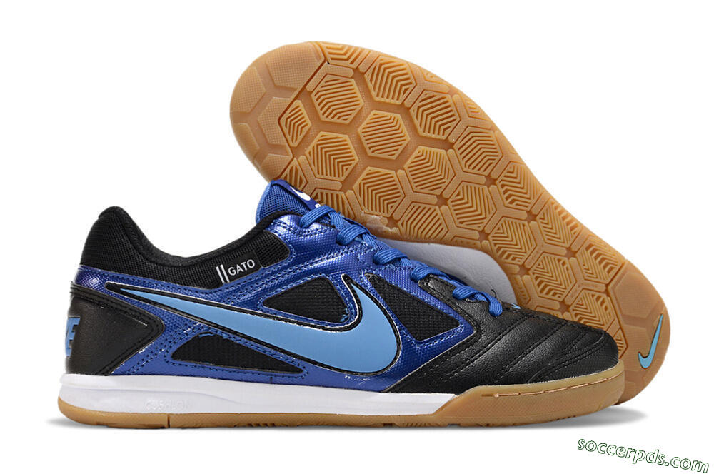 Supre x Nike SB Gato IC Low-Tops Football Shoes - Black/Blue/White 1
