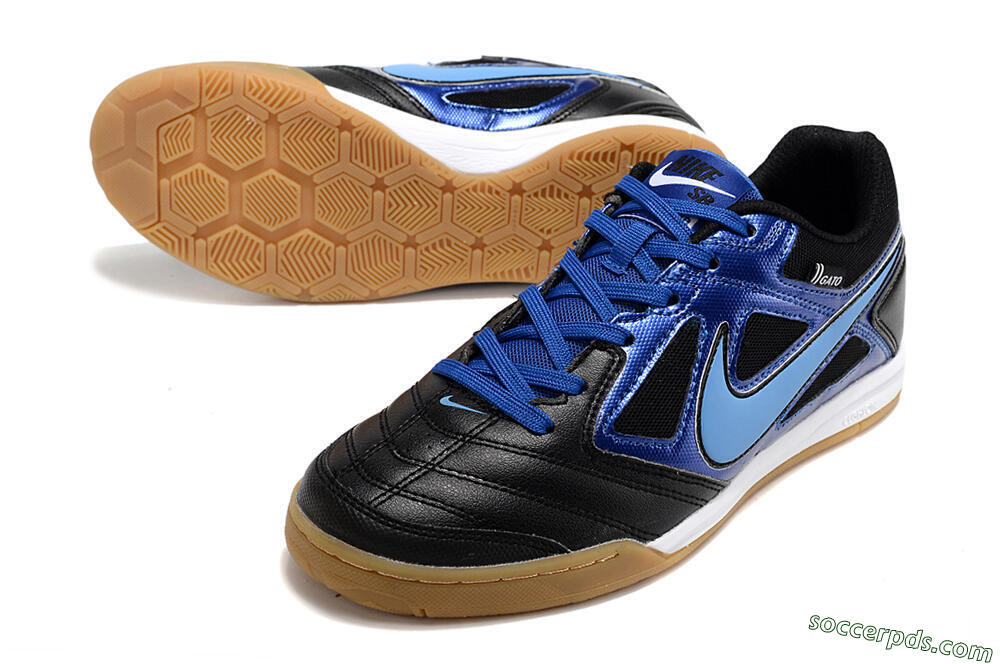 Supre x Nike SB Gato IC Low-Tops Football Shoes - Black/Blue/White 3