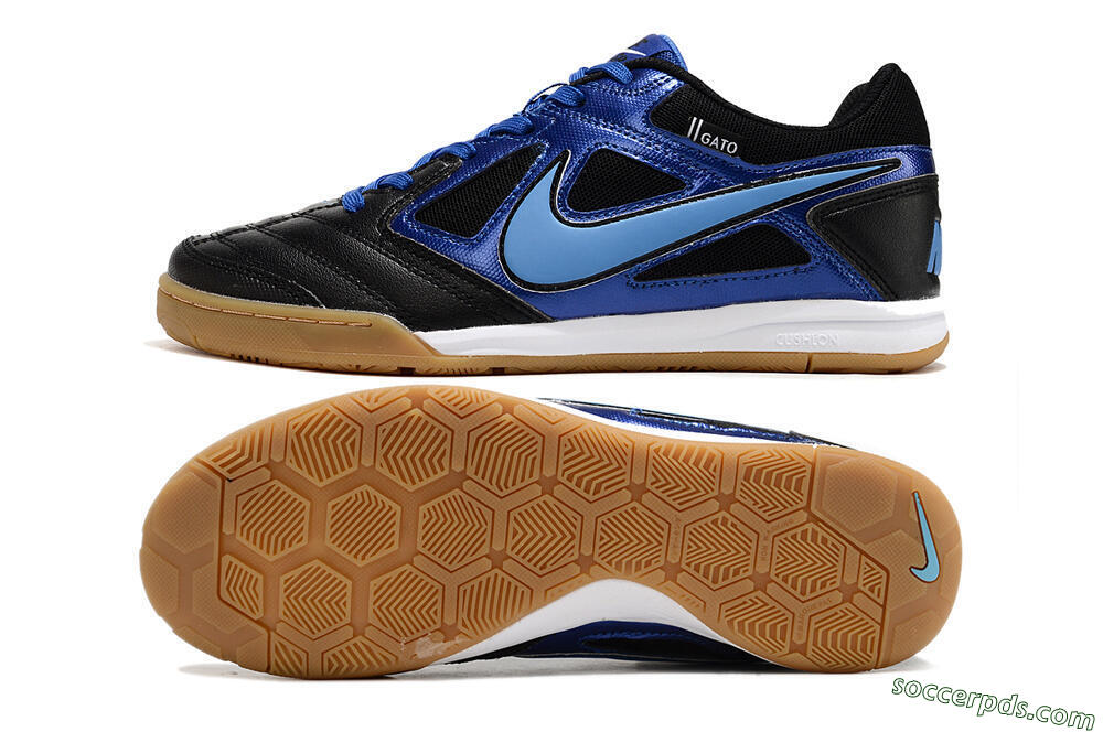 Supre x Nike SB Gato IC Low-Tops Football Shoes - Black/Blue/White 0
