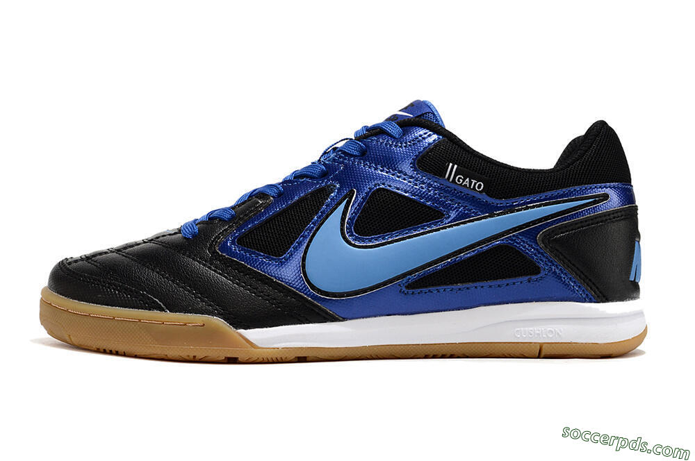 Supre x Nike SB Gato IC Low-Tops Football Shoes - Black/Blue/White 2