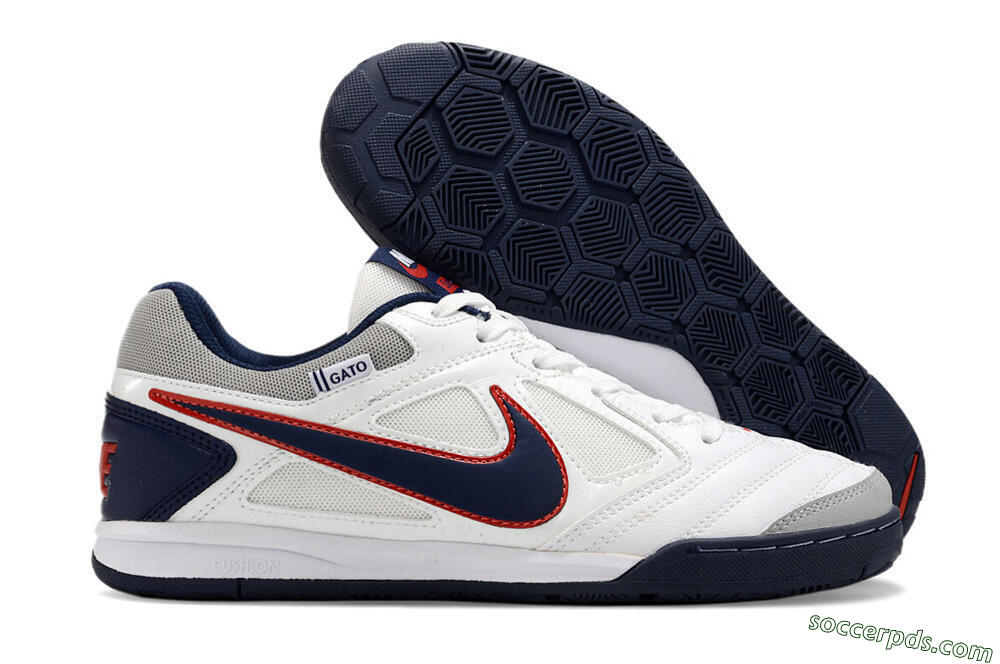 Supre x Nike SB Gato IC Low-Tops Football Shoes - White/Black/Red/Blue 1