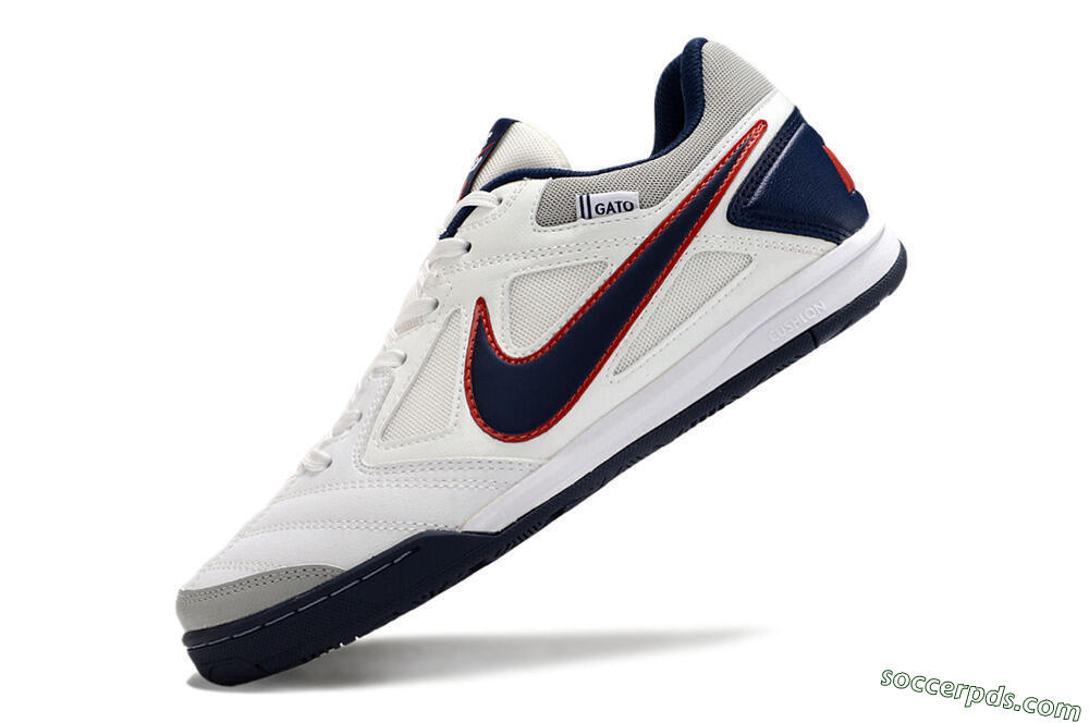 Supre x Nike SB Gato IC Low-Tops Football Shoes - White/Black/Red/Blue 5