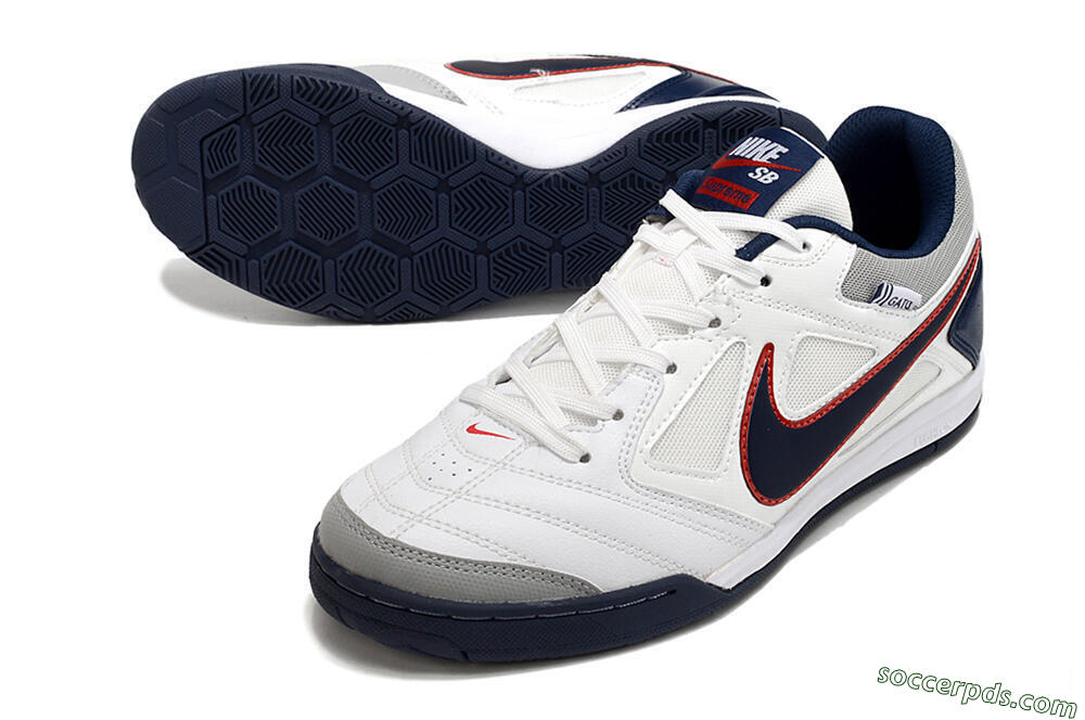 Supre x Nike SB Gato IC Low-Tops Football Shoes - White/Black/Red/Blue 3