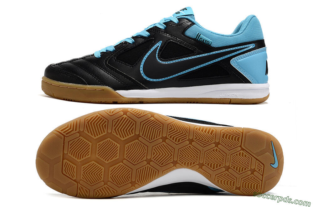 Supre x Nike SB Gato IC Low-Tops Football Shoes - Black/Blue/White 0