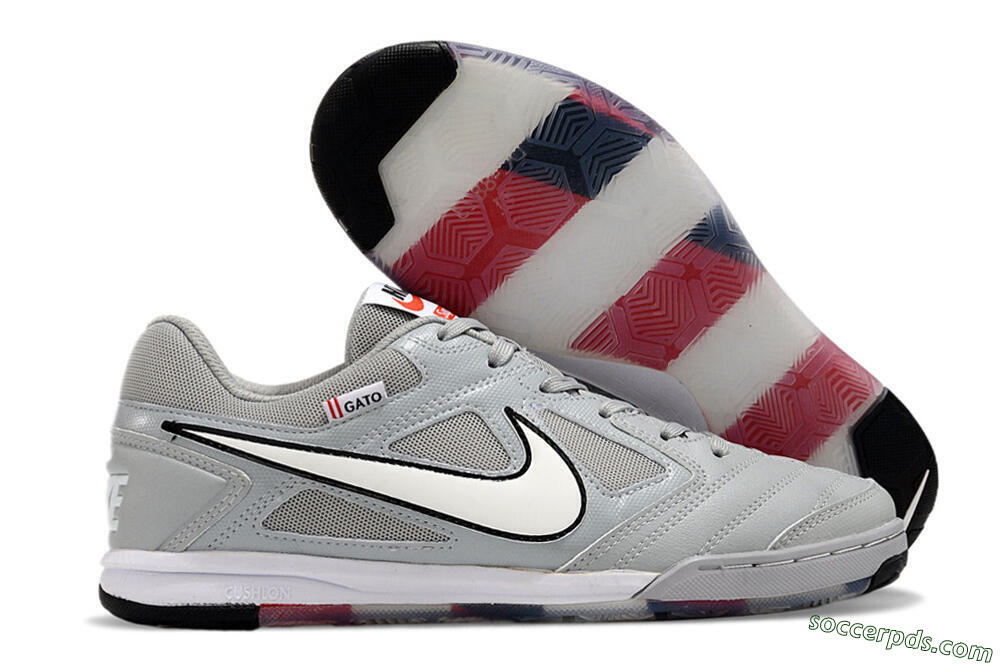 Supre x Nike SB Gato IC Low-Tops Football Shoes - Grey/White/Red/Black 1