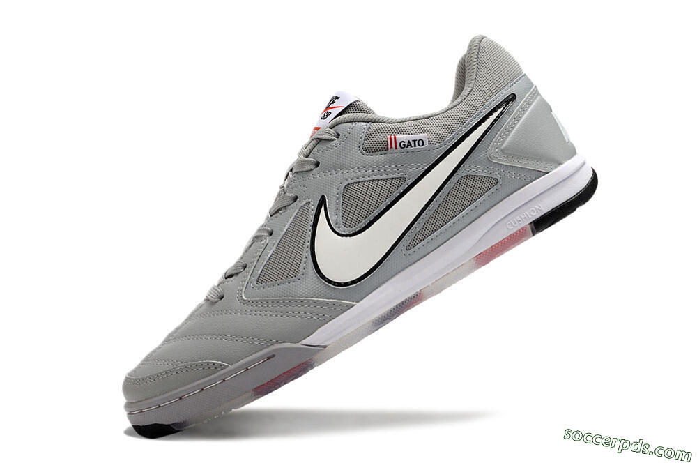 Supre x Nike SB Gato IC Low-Tops Football Shoes - Grey/White/Red/Black 5