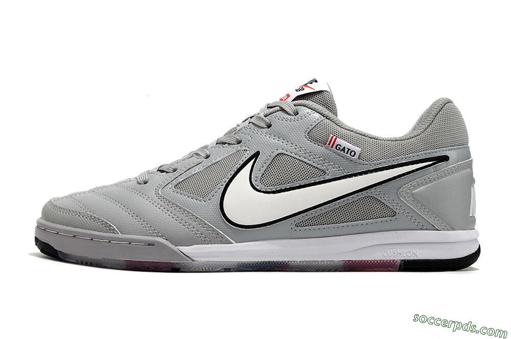 Supre x Nike SB Gato IC Low-Tops Football Shoes - Grey/White/Red/Black 2