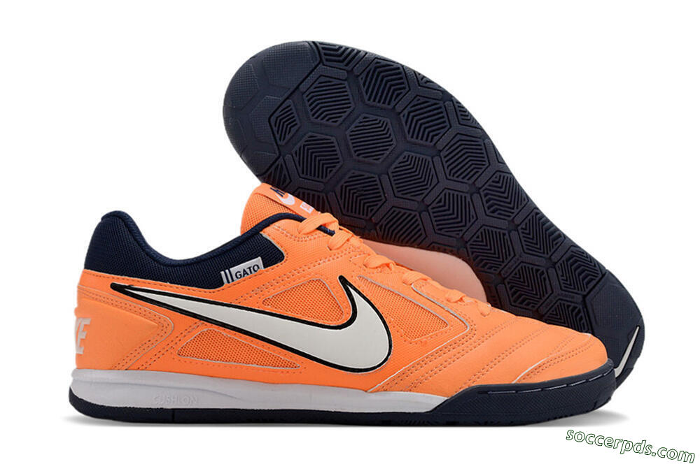 Supre x Nike SB Gato IC Low-Tops Football Shoes - Orange/White/Blue 1