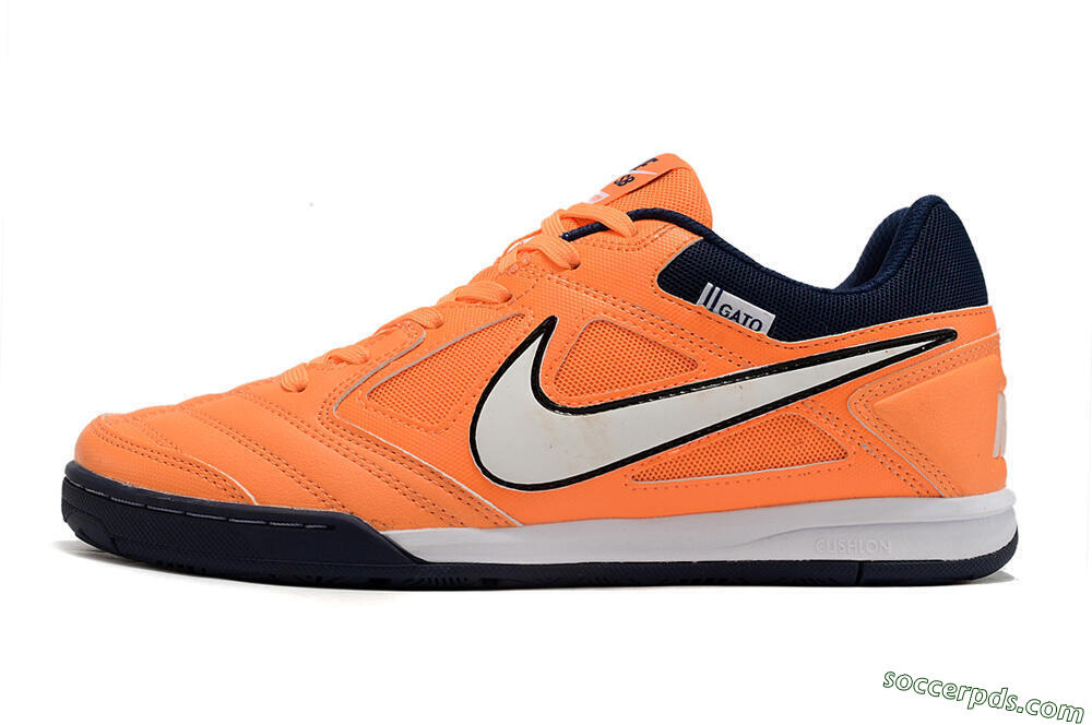 Supre x Nike SB Gato IC Low-Tops Football Shoes - Orange/White/Blue 2