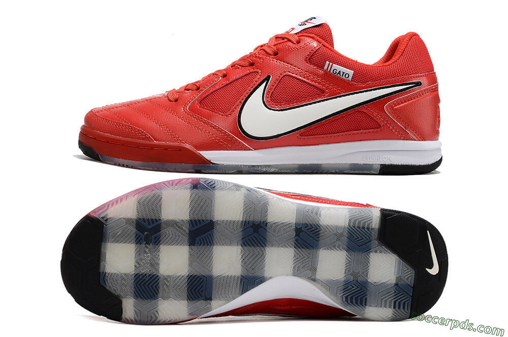Supre x Nike SB Gato IC Low-Tops Football Shoes - Red/White/Black 0