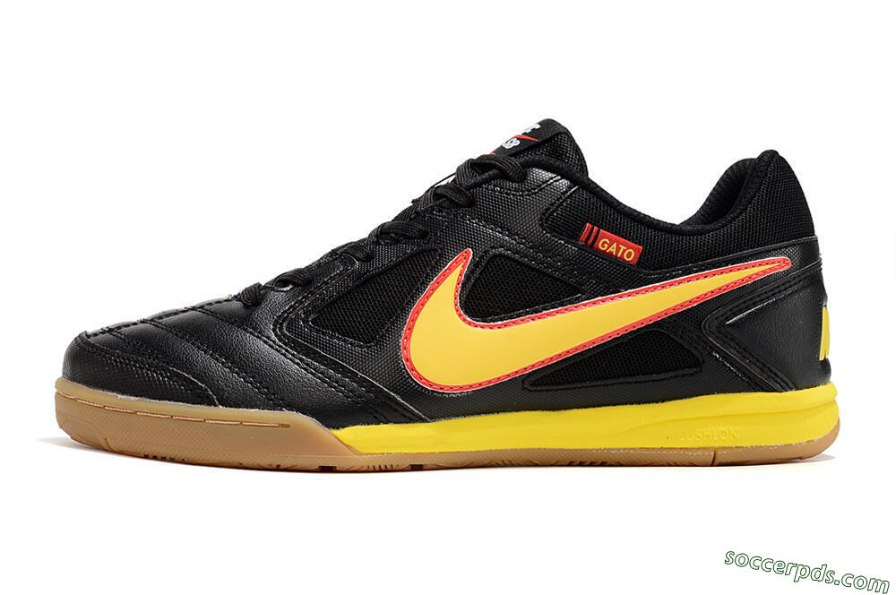 Supre x Nike SB Gato IC Low-Tops Football Shoes - Black/Yellow/Red 2