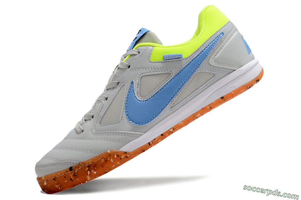 Supre x Nike SB Gato IC Low-Tops Football Shoes - Grey/Blue/Yellow 5