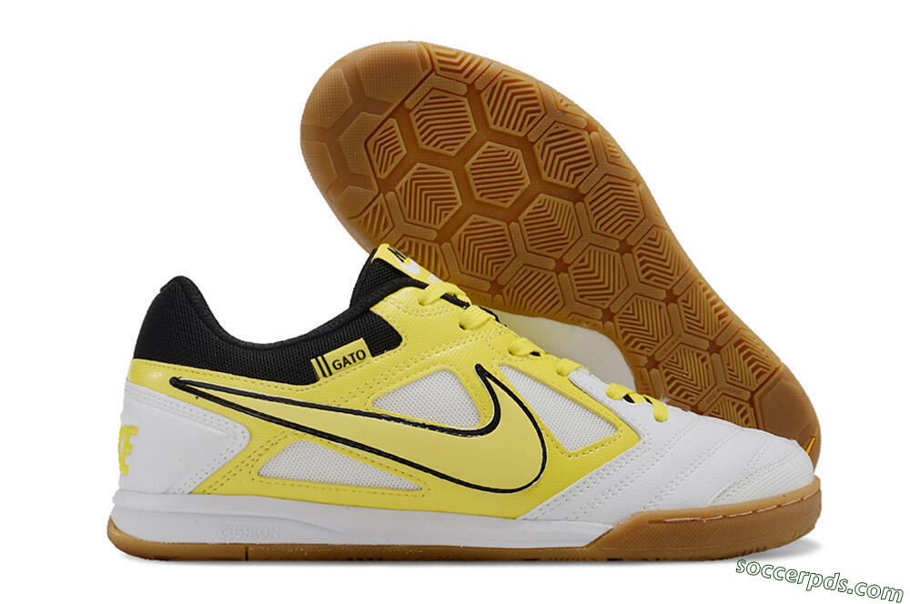 Supre x Nike SB Gato IC Low-Tops Football Shoes - White/Yellow/Black 1