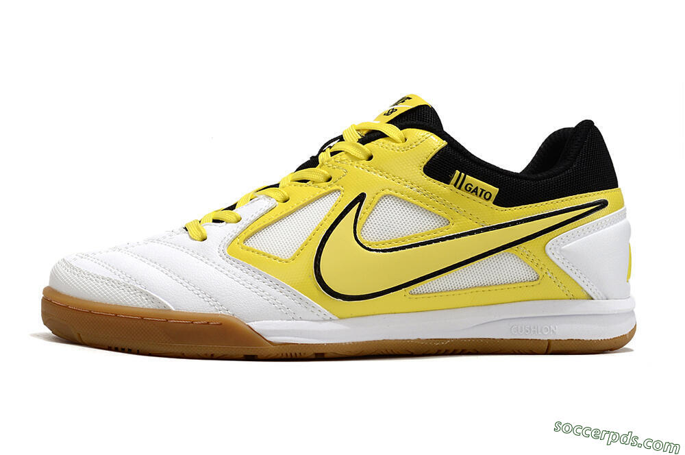 Supre x Nike SB Gato IC Low-Tops Football Shoes - White/Yellow/Black 2