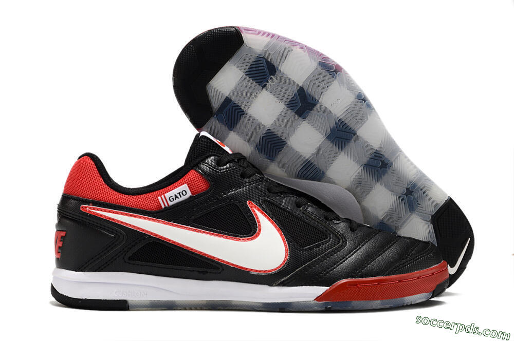 Supre x Nike SB Gato IC Low-Tops Football Shoes - Black/White/Red 1
